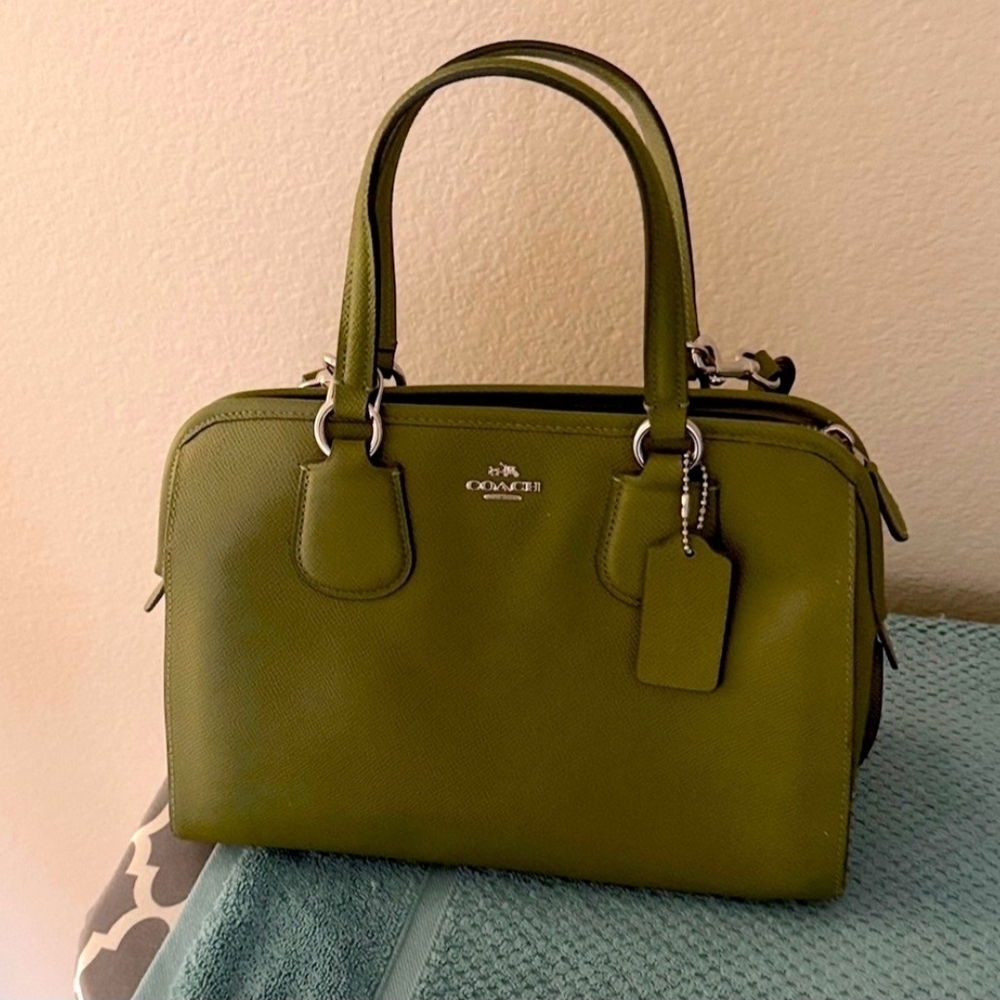 Coach Olive Green Leather Handbag